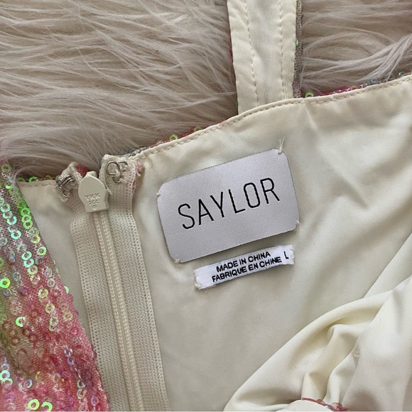 Saylor Faena Pink Floral Sequin Sleeveless Midi Dress Revolve - Picture 8 of 13